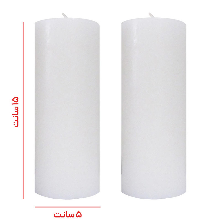 شمع دستساز مدل استوانه مجموعه 2 عددی