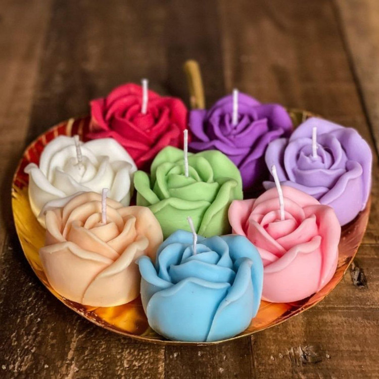 شمع گل رز مدل آترا کد 1107