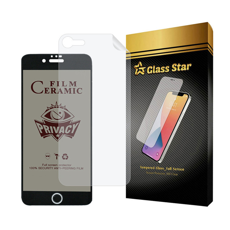 محافظ صفحه نمایش سرامیکی حریم شخصی گلس استار مدل CERPRIVNANOS مناسب برای گوشی موبایل اپل iPhone 7 / iPhone 8 / iPhone SE 2020 / iPhone SE 2022 به همراه محافظ پشت گوشی هیدروژل