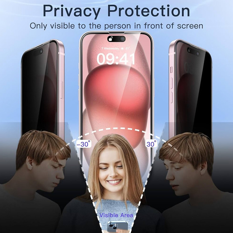 محافظ صفحه نمایش حریم شخصی مدل Prv مناسب برای گوشی موبایل اپل iPhone 16 Pro
