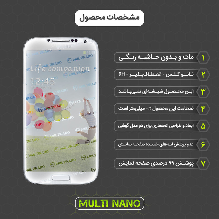 محافظ صفحه نمایش مات مولتی نانو مدل X-S1M مناسب برای گوشی موبایل سامسونگ Galaxy S4