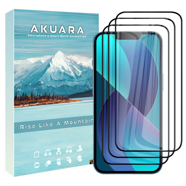 محافظ صفحه نمایش آکوآرا مدل Full AKU مناسب برای گوشی موبایل اپل iPhone 13 مجموعه سه عددی