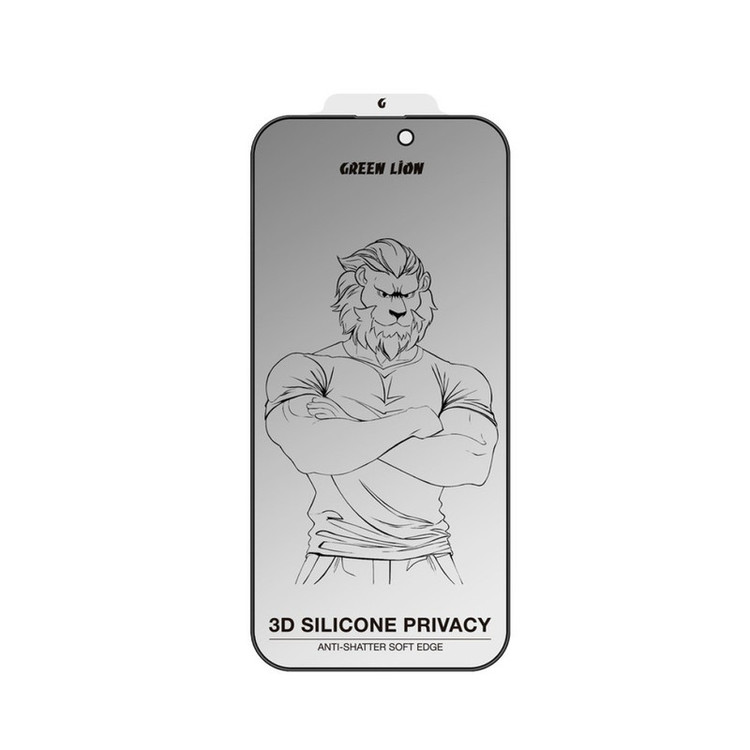 محافظ حریم شخصی صفحه نمایش گرین لاین مدل 3D Silicone Plus Privacy مناسب برای گوشی موبایل اپل iPhone 16 Pro Max