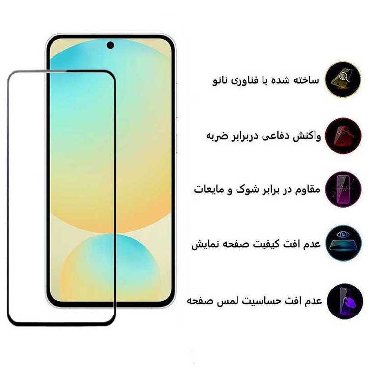 محافظ صفحه نمایش بوف مدل 5D مناسب برای گوشی موبایل Galaxy S24 FE/ A55 / A35