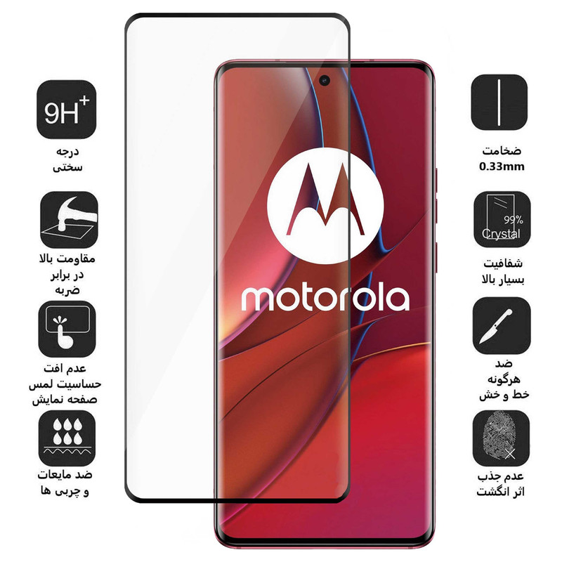 محافظ صفحه نمایش بوف مدل Full-Glue مناسب برای گوشی موبایل موتورولا Edge 40 / Edge 40 Neo