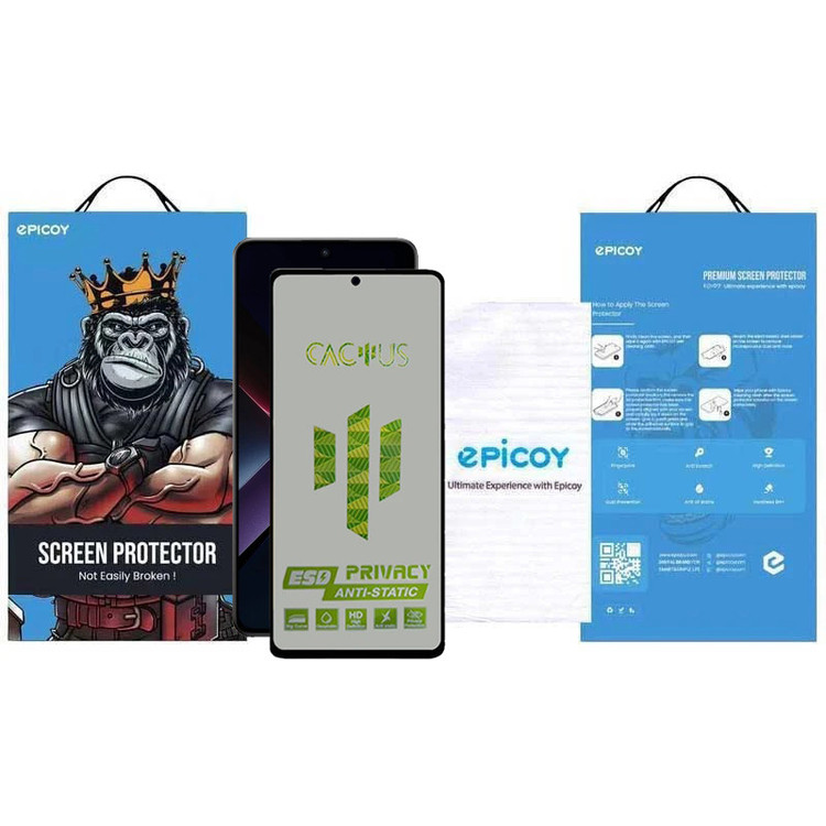 محافظ صفحه نمایش حریم شخصی اپیکوی مدل Cactus-ESD-Privacy مناسب برای گوشی موبایل شیائومی Poco X7 Pro / X6 Pro / Redmi Note 14 / Turbo 4