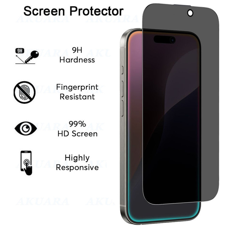 محافظ صفحه نمایش حریم شخصی آکوآرا مدل AKU pv1 مناسب برای گوشی موبایل اپل iPhone 16 Pro Max