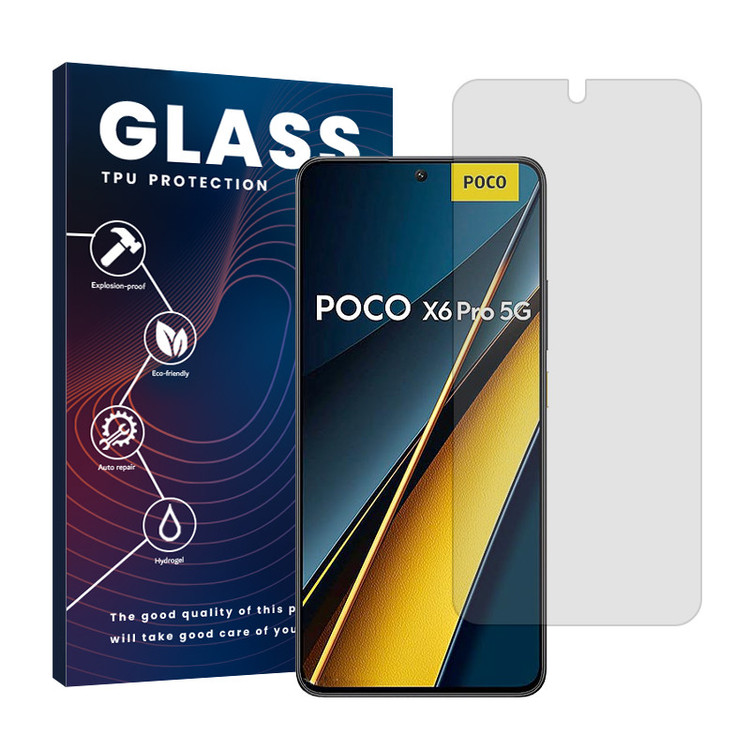 محافظ صفحه نمایش شفاف گلس مدل Resistant مناسب برای گوشی موبایل شیائومی Poco X6 Pro