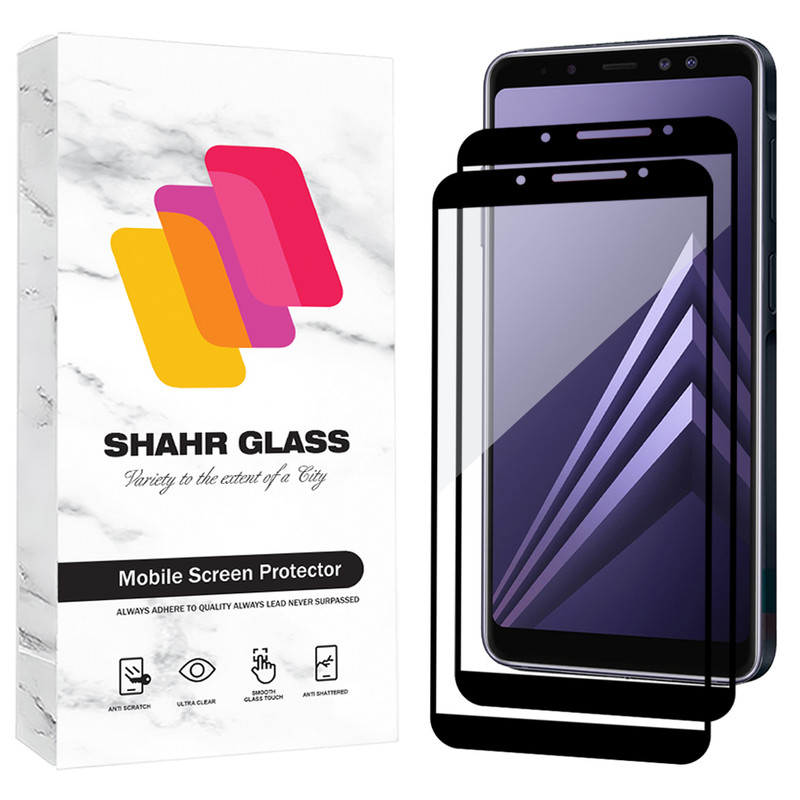 محافظ صفحه نمایش شیشه ای شهر گلس مدل FUL2 مناسب برای گوشی موبایل سامسونگ Galaxy A8 2018 / Galaxy A6 2018 / Galaxy J6 2018 بسته دو عددی