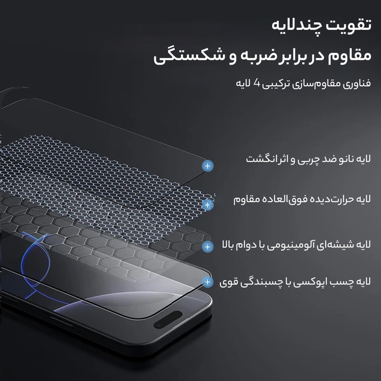 محافظ صفحه نمایش D'HARD مدل CP Plus Pro مناسب برای گوشی موبایل اپل iPhone 16 Pro به همراه کیت نصب آسان