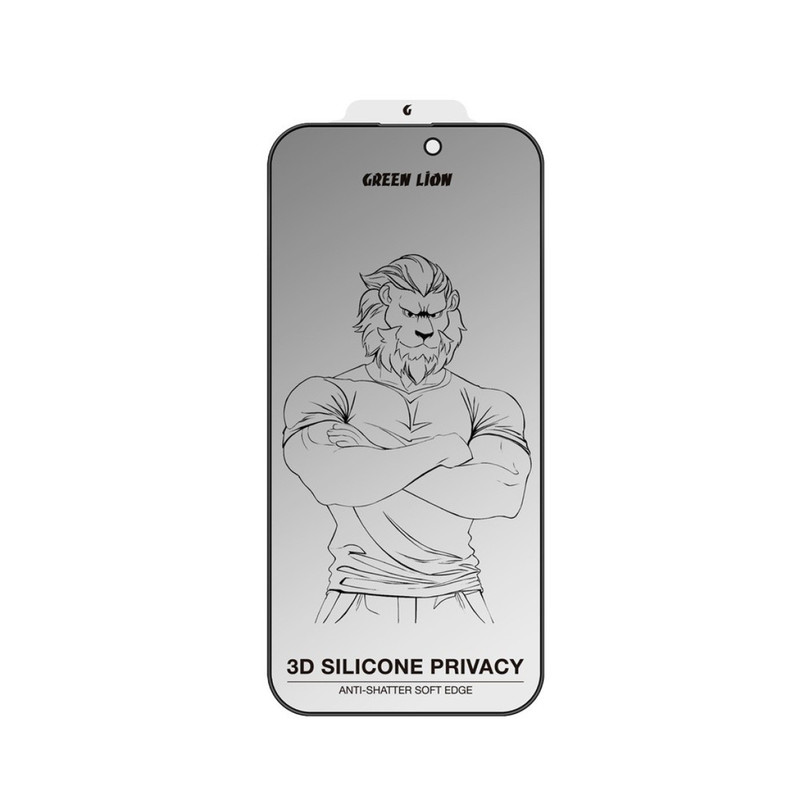 محافظ حریم شخصی صفحه نمایش گرین لاین مدل 3D Silicone Plus Privacy مناسب برای گوشی موبایل اپل iPhone 16/15