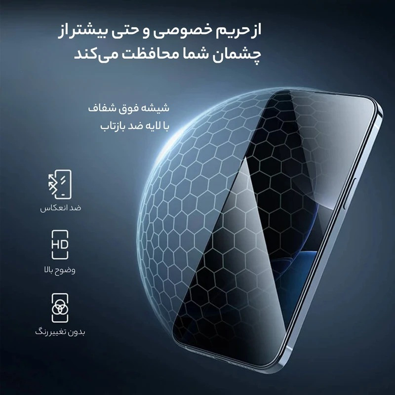 محافظ حریم شخصی صفحه نمایش گرین لاین مدل 3D Silicone Plus Privacy مناسب برای گوشی موبایل اپل iPhone 16/15