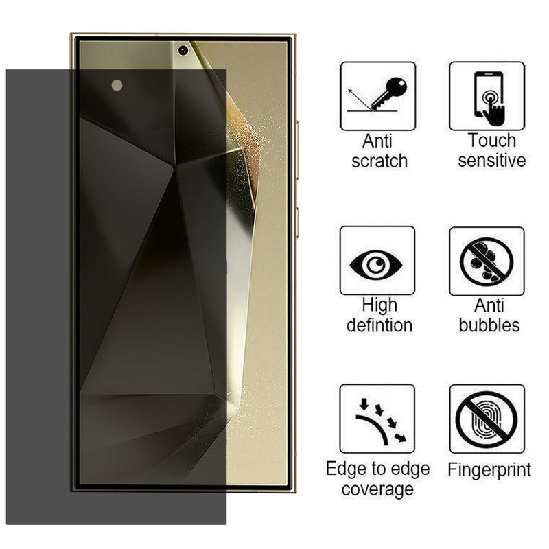 محافظ صفحه نمایش حریم شخصی بوف مدل Silicone-Privacy-G مناسب برای گوشی موبایل سامسونگ Galaxy S24 Ultra / S23 Ultra / S22 Ultra