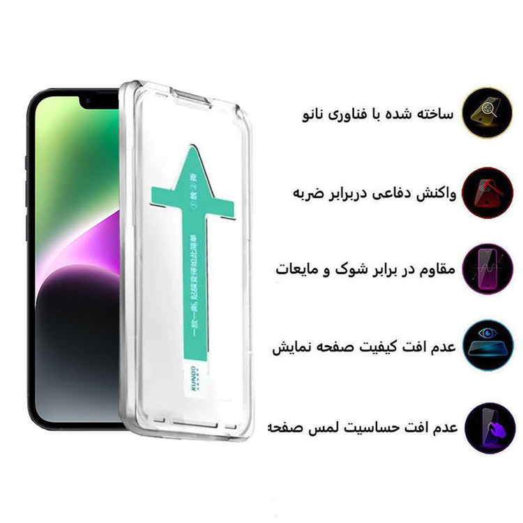 محافظ صفحه نمایش اپیکوی مدل Xundd Axe Easy install مناسب برای گوشی موبایل اپل iPhone 16e / 13 / 14 / 13 Pro