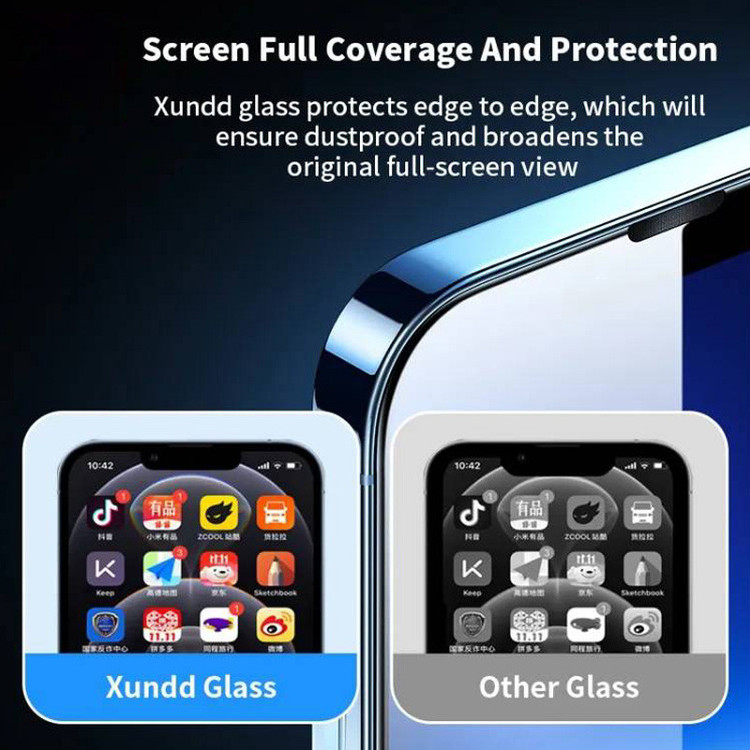 محافظ صفحه نمایش اپیکوی مدل Xundd Axe Easy install مناسب برای گوشی موبایل اپل iPhone 16e / 13 / 14 / 13 Pro