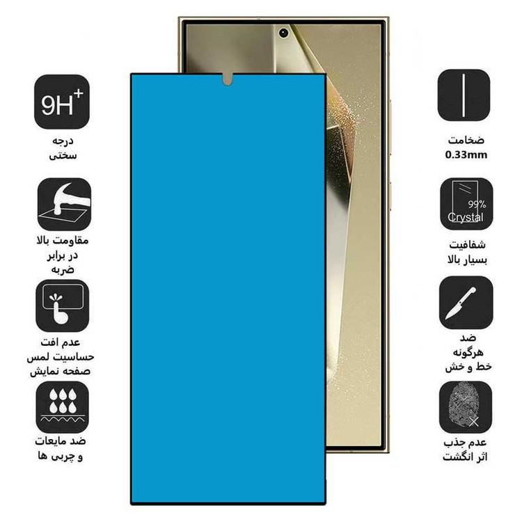 محافظ صفحه نمایش بوف مدل Silicone-G مناسب برای گوشی موبایل سامسونگ Galaxy S24 Ultra / S23 Ultra / S22 Ultra