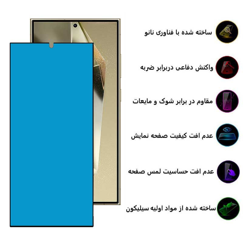 محافظ صفحه نمایش بوف مدل Silicone-G مناسب برای گوشی موبایل سامسونگ Galaxy S24 Ultra / S23 Ultra / S22 Ultra