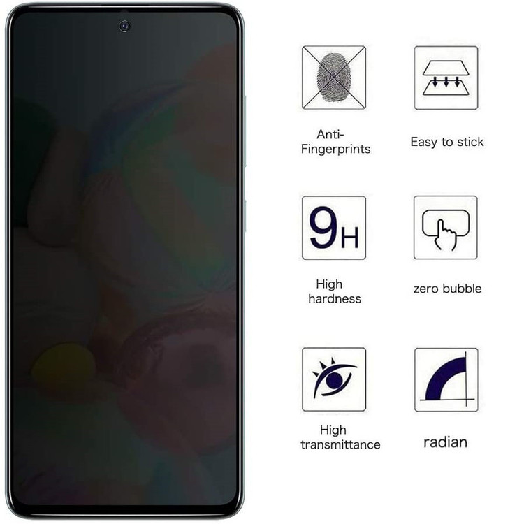 محافظ صفحه نمایش حریم شخصی بادیگارد مدل PS مناسب برای گوشی موبایل سامسونگ Galaxy A71