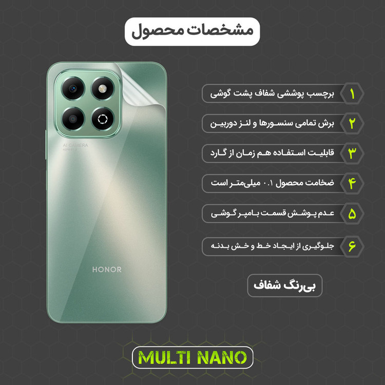 محافظ پشت گوشی مولتی نانو مدل X-F1T مناسب برای گوشی موبایل آنر X6b