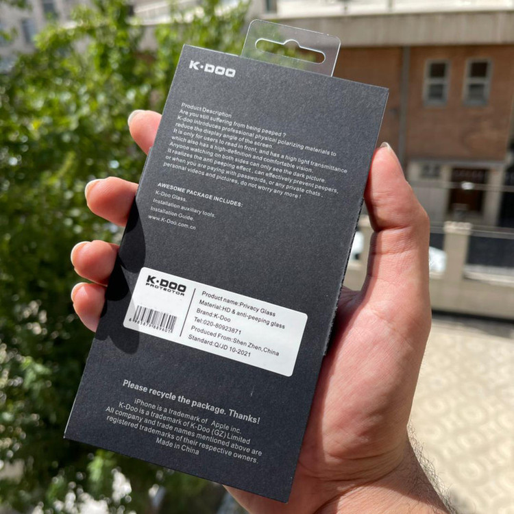 محافظ صفحه نمایش حریم شخصی کی-دوو مدل Privacy-Glass مناسب برای گوشی موبایل اپل Iphone 13 Pro Max