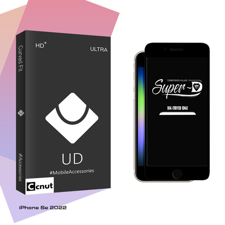 محافظ صفحه نمایش شیشه ای کوکونات مدل UDB Ultra Super-D مناسب برای گوشی موبایل اپل iPhone Se 2022