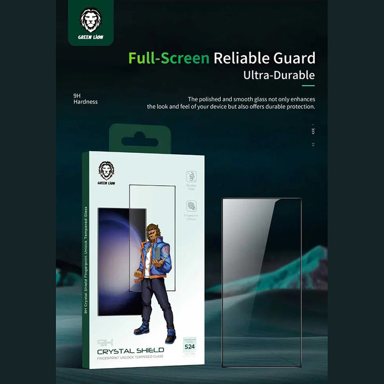 محافظ صفحه نمایش گرین لاین مدل 9H Crystal Shield مناسب برای گوشی موبایل سامسونگ Galaxy S24 Ultra