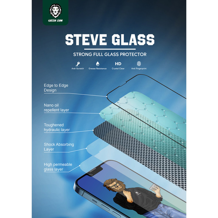 محافظ صفحه نمایش گرین لاین مدل Steve مناسب برای گوشی موبایل اپل iPhone 13 / 13 Pro