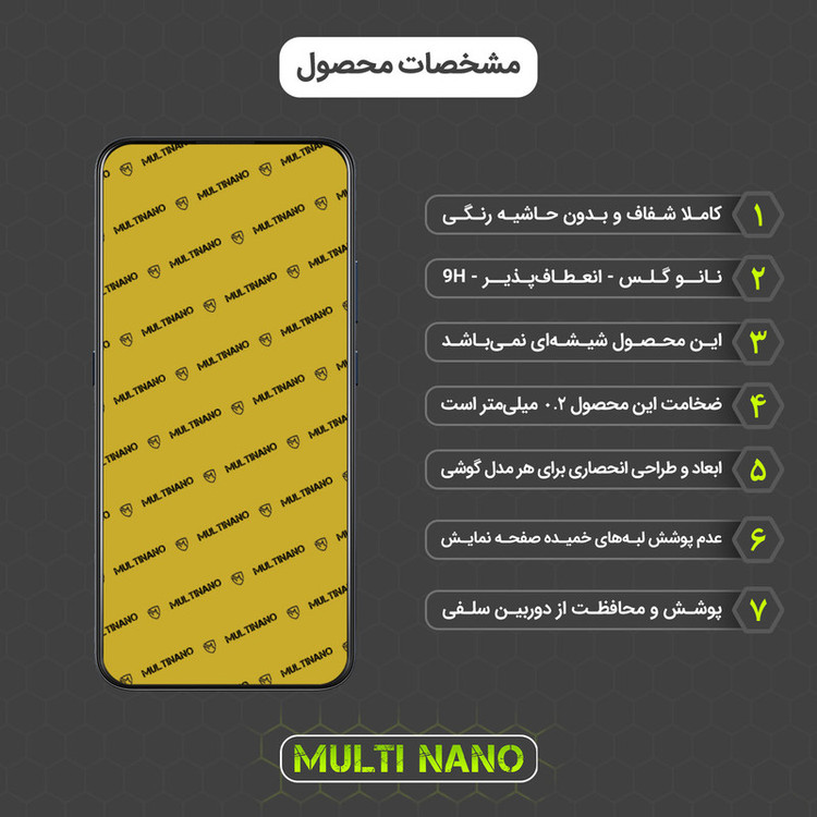 محافظ صفحه نمایش مولتی نانو مدل X-S1N مناسب برای گوشی موبایل نوکیا 5.4