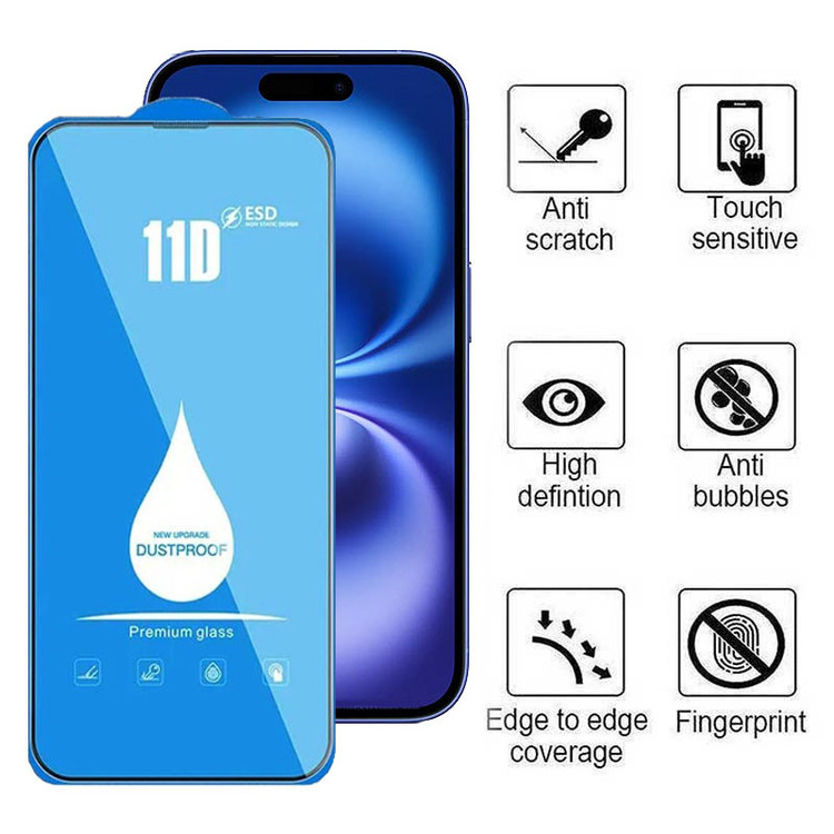محافظ صفحه نمایش 11D اپیکوی مدل Blue ESD مناسب برای گوشی موبایل اپل iPhone 16