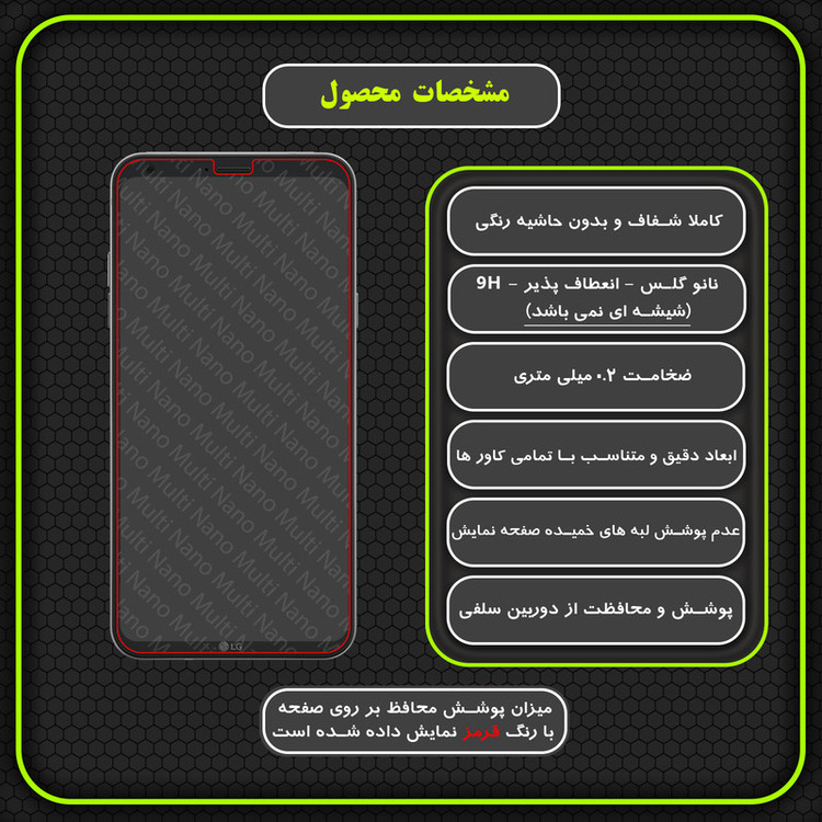 محافظ صفحه نمایش مولتی نانو مدل X-S1N مناسب برای گوشی موبایل ال جی Q6 Plus