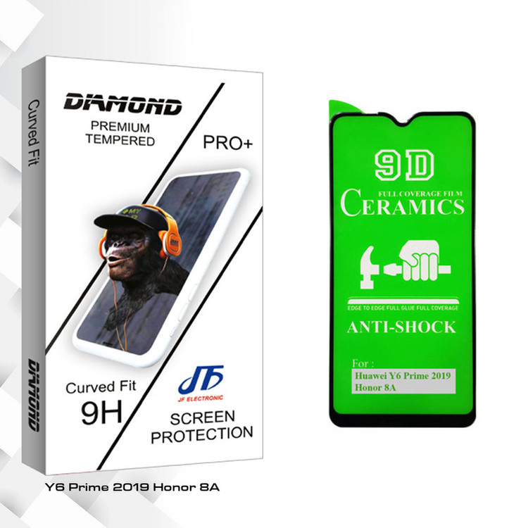 محافظ صفحه نمایش 9D جی اف مدل Diamond glass مناسب برای گوشی موبایل هوآوی Y6 Prime 2019 / آنر 8A