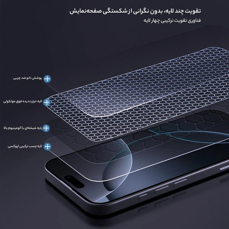 محافظ صفحه نمایش D'Hard مدل H Plus Pro مناسب برای گوشی موبایل اپل iPhone 16 Pro Max به همراه کیت نصب