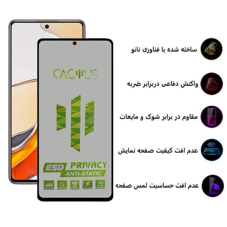 محافظ صفحه نمایش حریم شخصی اِپیکوی مدل Cactus-ESD-Privacy مناسب برای گوشی موبایل شیائومی Mi 12T Pro / Mi 12T / Mi 11T Pro / Mi 11T