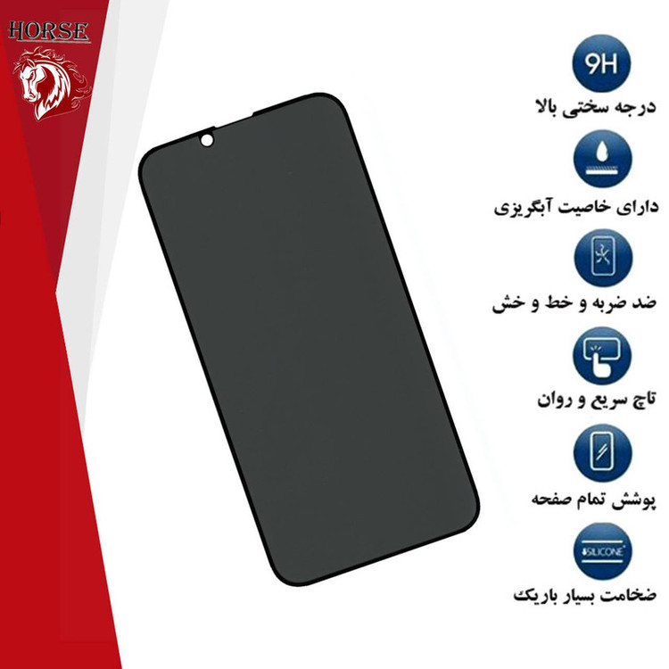 محافظ صفحه نمایش حریم شخصی هورس مدل PFH مناسب برای گوشی موبایل اپل iPhone 13