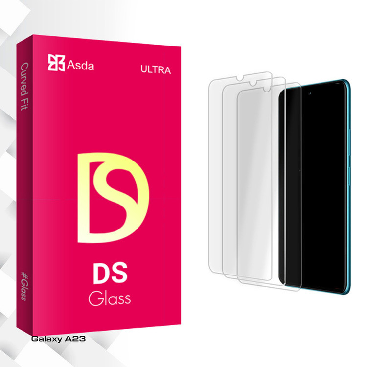 محافظ صفحه نمایش شیشه ای آسدا مدل DS Glass MIX مناسب برای گوشی موبایل سامسونگ Galaxy A23 بسته سه عددی
