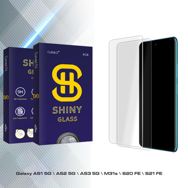 محافظ صفحه نمایش شیشه ای آتوچبو مدل Shiny Glass MIX مناسب برای گوشی موبایل سامسونگ Galaxy A51 5G \ A52 5G \ A53 5G \ M31s \ S20 FE \ S21 FE بسته دو عددی