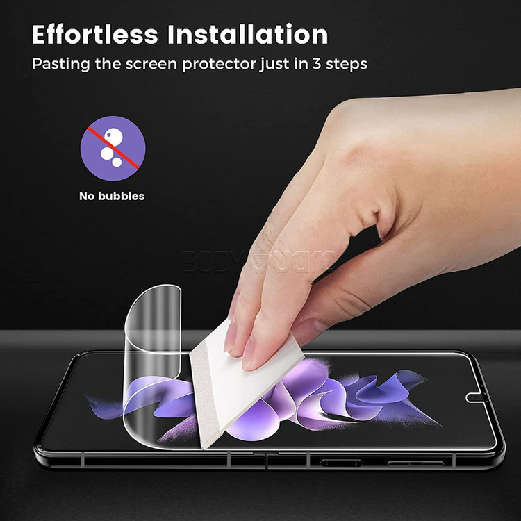 محافظ صفحه نمایش مدل HydroGel مناسب برای گوشی موبایل سامسونگ Galaxy Z Flip 3 به همراه محافظ پشت گوشی