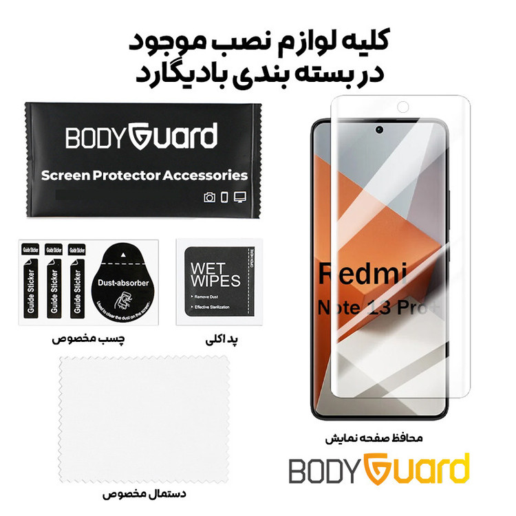 محافظ صفحه نمایش بادیگارد مدل Hydrogel مناسب برای گوشی موبایل شیائومی Redmi Note 13 Pro Plus