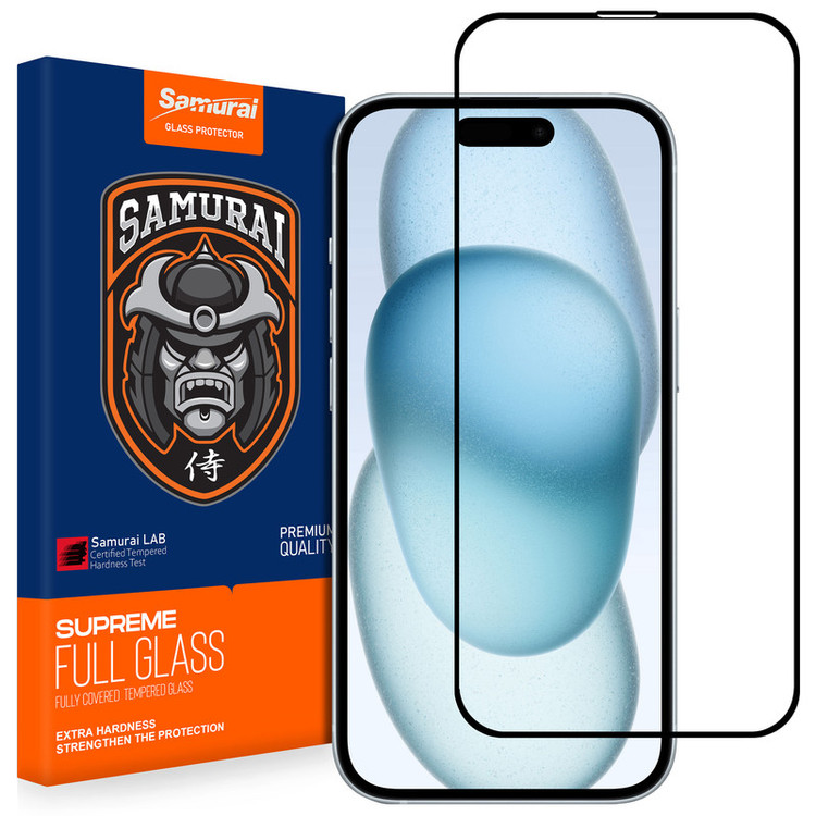 محافظ صفحه نمایش شیشه ای سامورایی مدل Glass Elite مناسب برای گوشی موبایل اپل iPhone 15