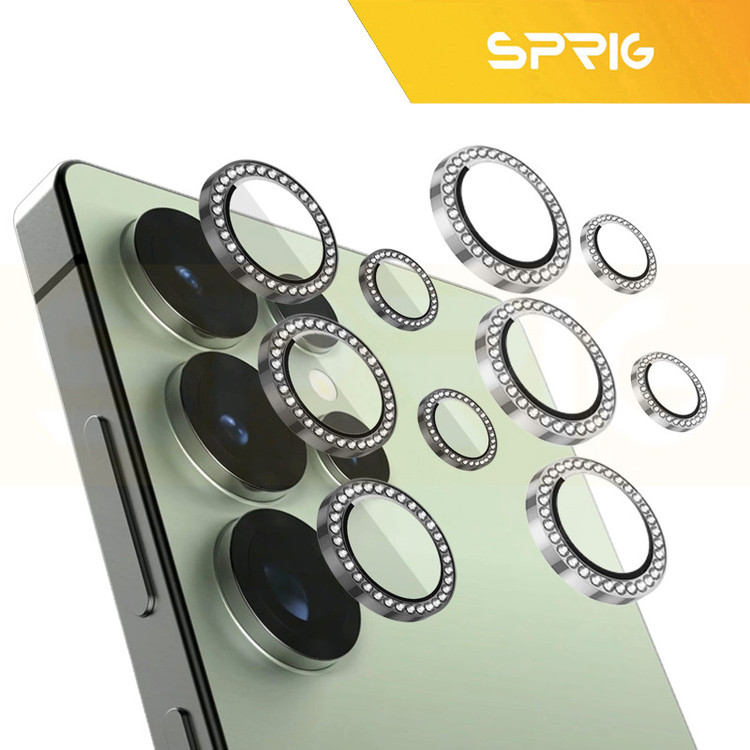 محافظ لنز دوربین رینگی اسپریگ مدل Ring metal Diamond مناسب برای گوشی موبایل سامسونگ Galaxy S25 ultra