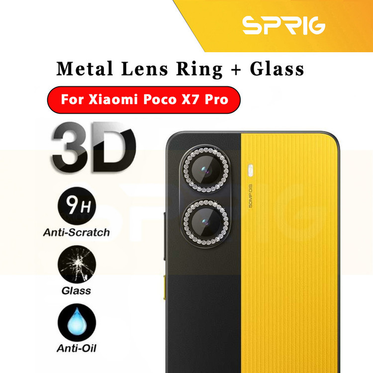 محافظ لنز دوربین اسپریگ مدل Ring Metal Diamond مناسب برای گوشی موبایل شیائومی Poco X7 Pro