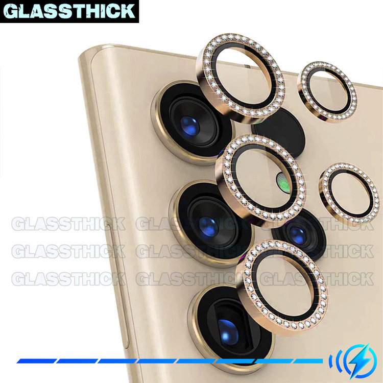 محافظ لنز دوربین گلستیک مدل Diamond-Ring-GL مناسب برای گوشی موبایل سامسونگ Galaxy S24 Ultra