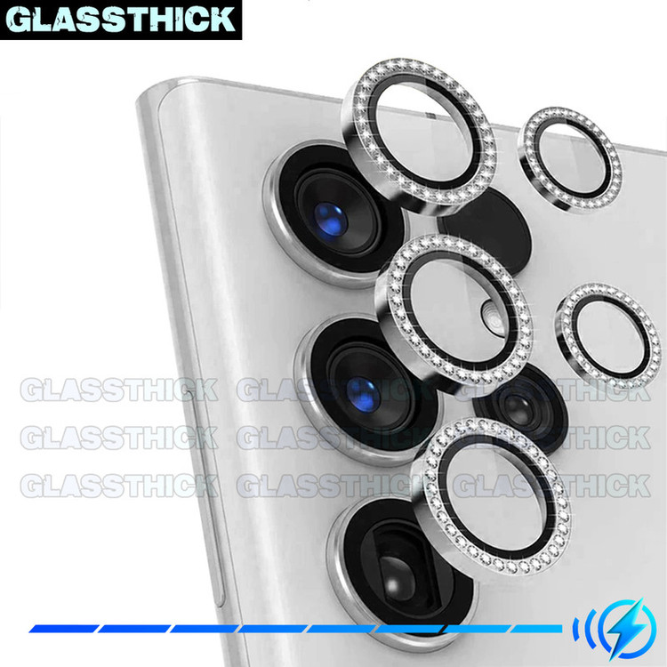 محافظ لنز دوربین گلستیک مدل Diamond-Ring-GL مناسب برای گوشی موبایل سامسونگ Galaxy S24 Ultra