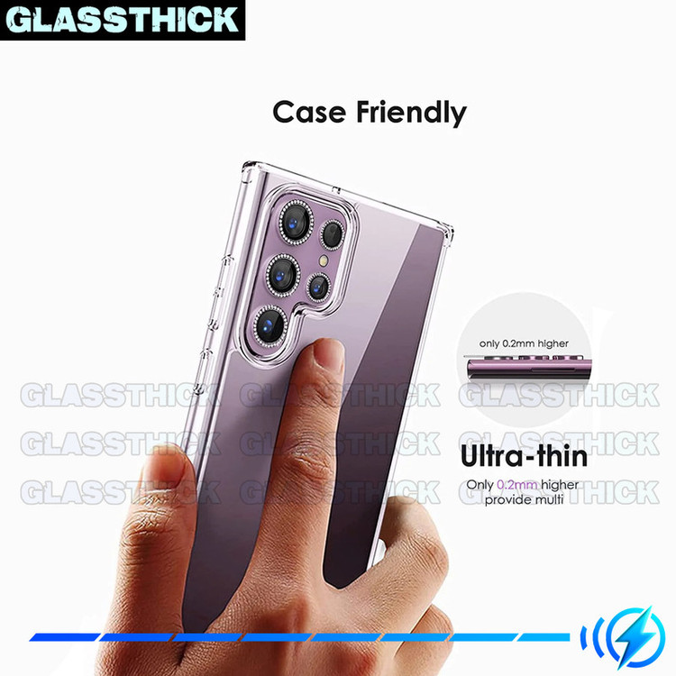 محافظ لنز دوربین گلستیک مدل Diamond-Ring-GL مناسب برای گوشی موبایل سامسونگ Galaxy S24 Ultra