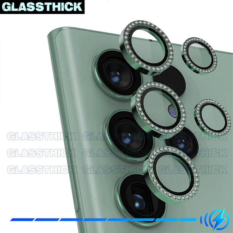 محافظ لنز دوربین گلستیک مدل Diamond-Ring-GL مناسب برای گوشی موبایل سامسونگ Galaxy S24 Ultra