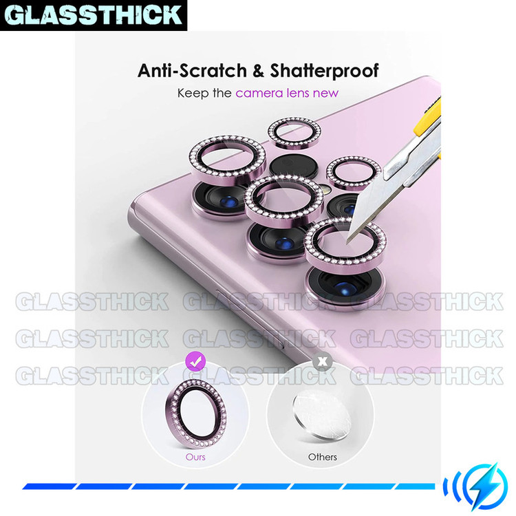 محافظ لنز دوربین گلستیک مدل Diamond-Ring-GL مناسب برای گوشی موبایل سامسونگ Galaxy S24 Ultra