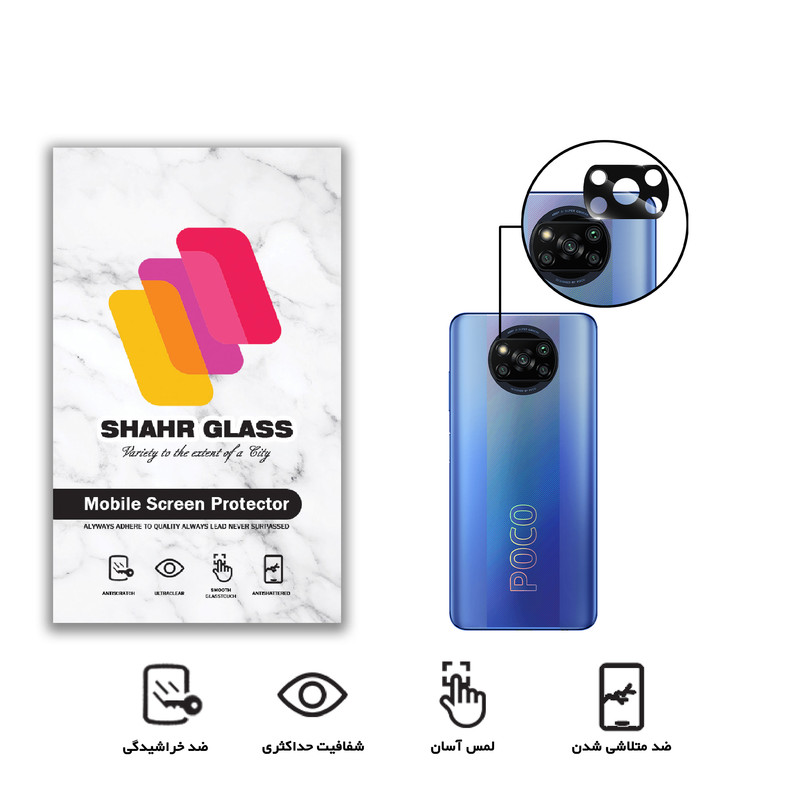 محافظ لنز دوربین شهر گلس مدل LFUL مناسب برای گوشی موبایل شیائومی Poco X3 Pro