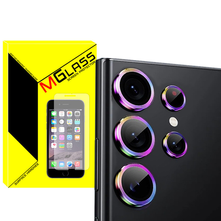 محافظ لنز دوربین امگلس مدل Colorful Ring MG مناسب برای گوشی موبایل سامسونگ Galaxy S23 Ultra