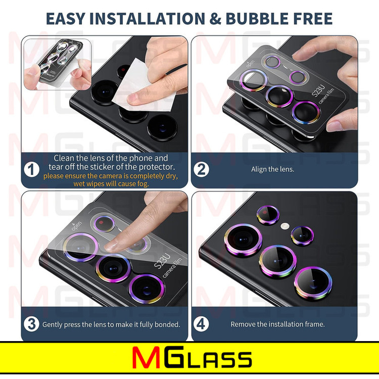 محافظ لنز دوربین امگلس مدل Colorful Ring MG مناسب برای گوشی موبایل سامسونگ Galaxy S23 Ultra