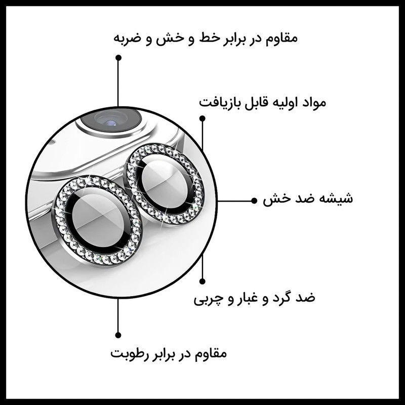 محافظ لنز دوربین لیتو مدل SHINY METAL مناسب برای گوشی موبایل اپل Iphone 13 Pro / 13 Pro Max